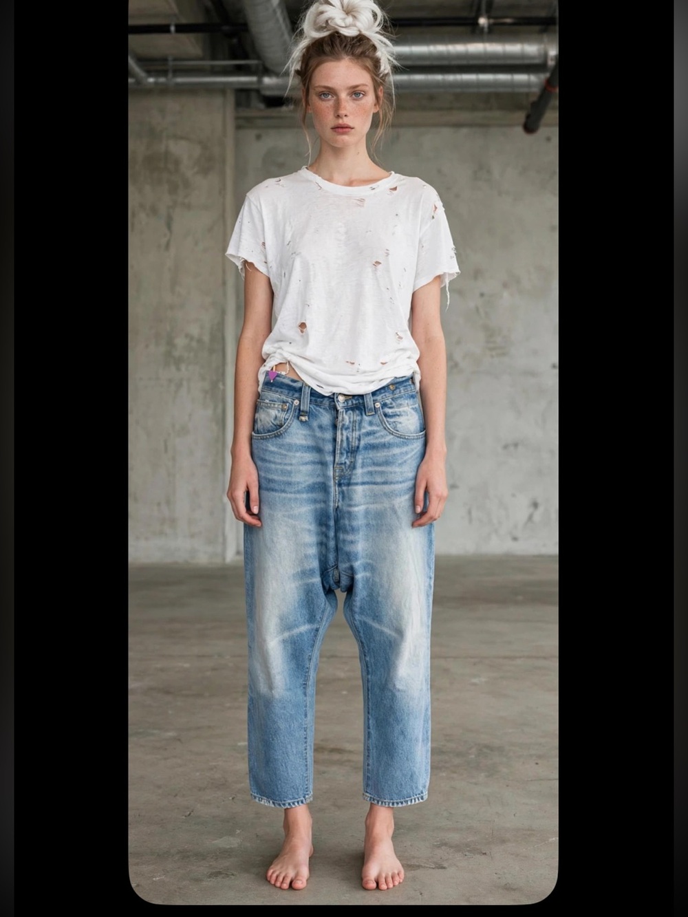 R13 Relaxed Light Blue Denim Jeans unisex